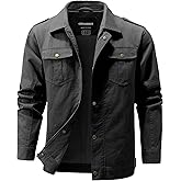 CTFASHION Men's Military Jacket Cotton Lightweight Coats Canvas Field Work Bomber Casual Stylish Fall Spring Outerwear