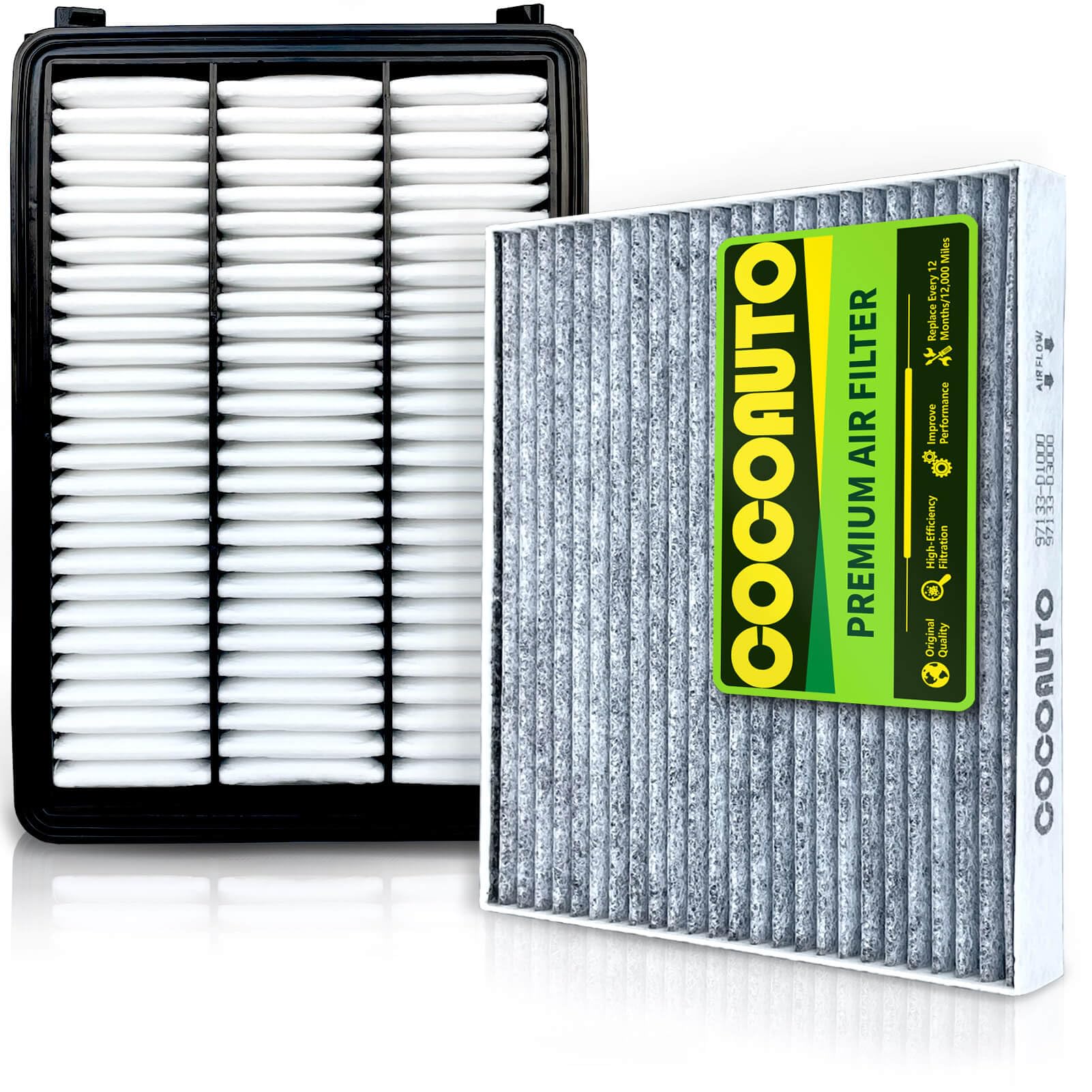 Photo 1 of COCOAUTO Engine & Cabin Air Filter Kit for Tucson (2016-2021), fits Sportage (2017-2022), Overlap between 28113D3300 & 97133D1000