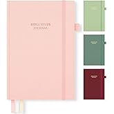 Verveorig Bible Study Journal for Women & Men, Church Notes Prayer Journal Bible Notebook for Note Taking, Bible Study Guide/Supplies/Gifts/Accessories, 5.8" x 8.3", Light Pink