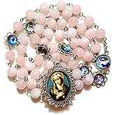 GeekTenet Seven Sorrows Rosary Beads Chaplet Natural Crystal Rosery Cross Catholic gifts
