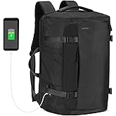 SUIKIHUM 40L Travel Backpack, TSA Friendly Flight Approved Carry on Backpack for Men Women, Fits 17.3 Inch Laptop with USB-A&C Ports, Weekender Bag, Black