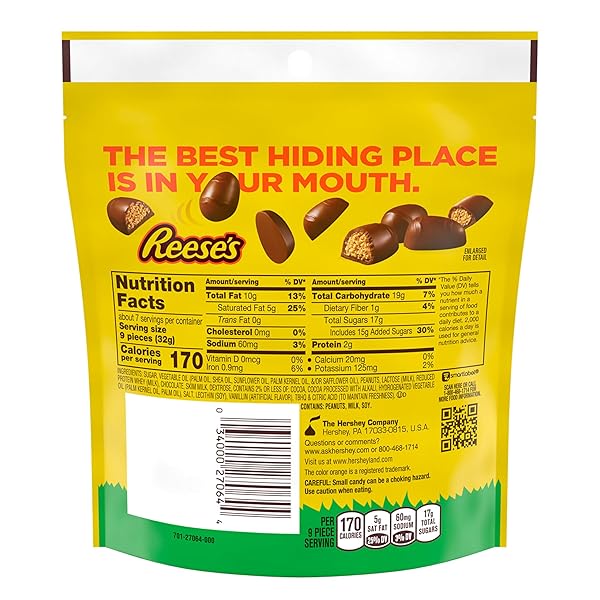 REESE’S UNWRAPPED CHOCOLATE PEANUT BUTTER CREME MINI EGGS, EASTER CANDY BAG, 7.6 OZ