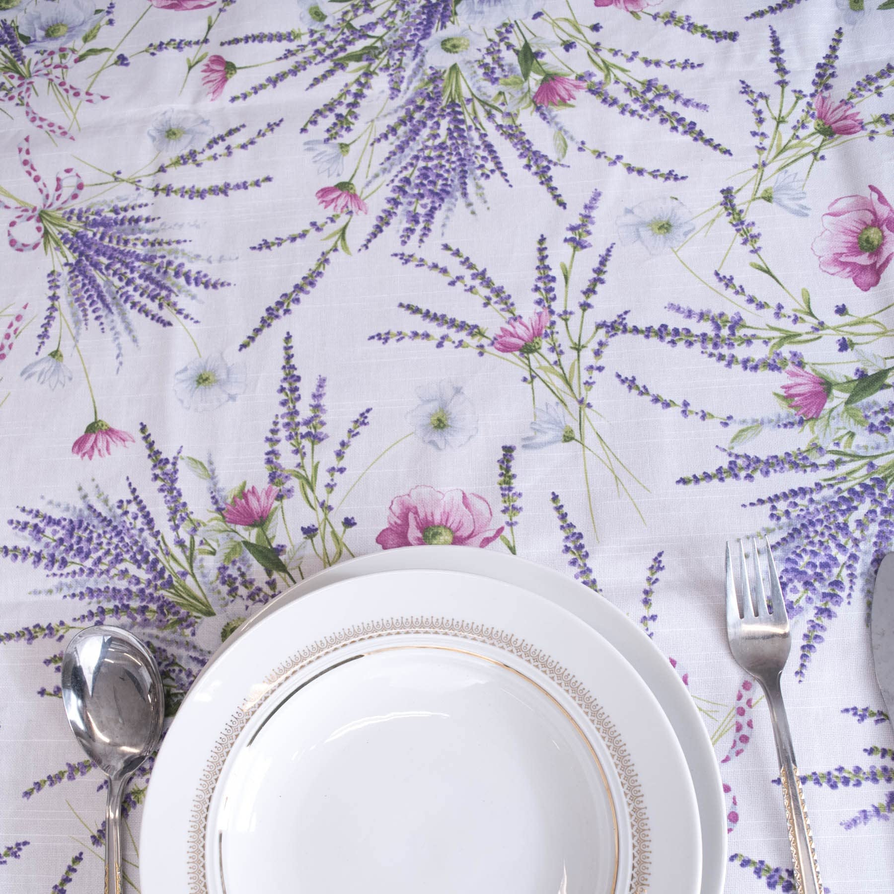 Manifattura Tessile Liquidproof Stain Resistant Cotton Tablecloth - just a sponge to clean stains - Lavender, Rectangular x6 180