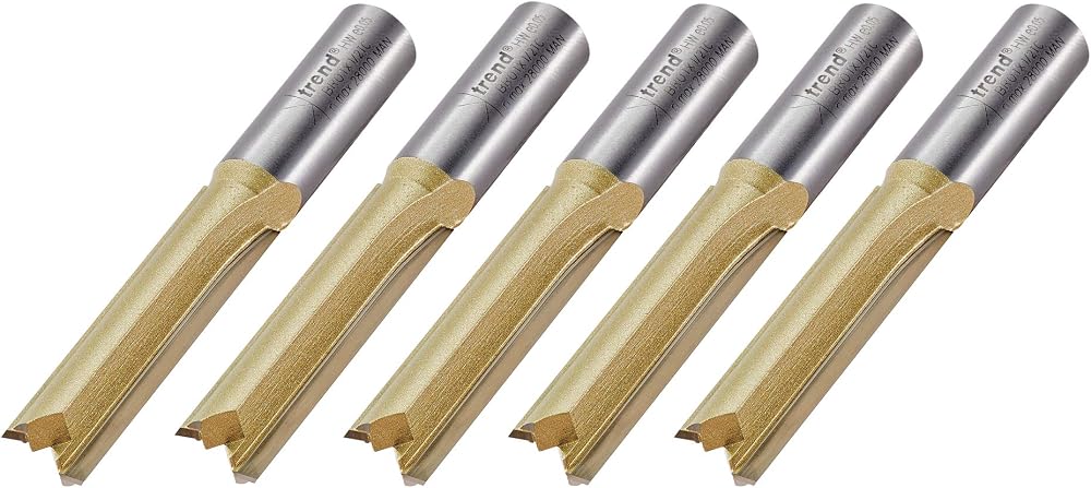 Trend Straight Two Flute Router Cutter 1/2 Inch Shank 50mm Cut 5 Pack BR01/5