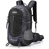G4Free 35L Hiking Backpack Water Resistant Outdoor Sports Travel Daypack Lightweight with Rain Cover for Women Men (Black)