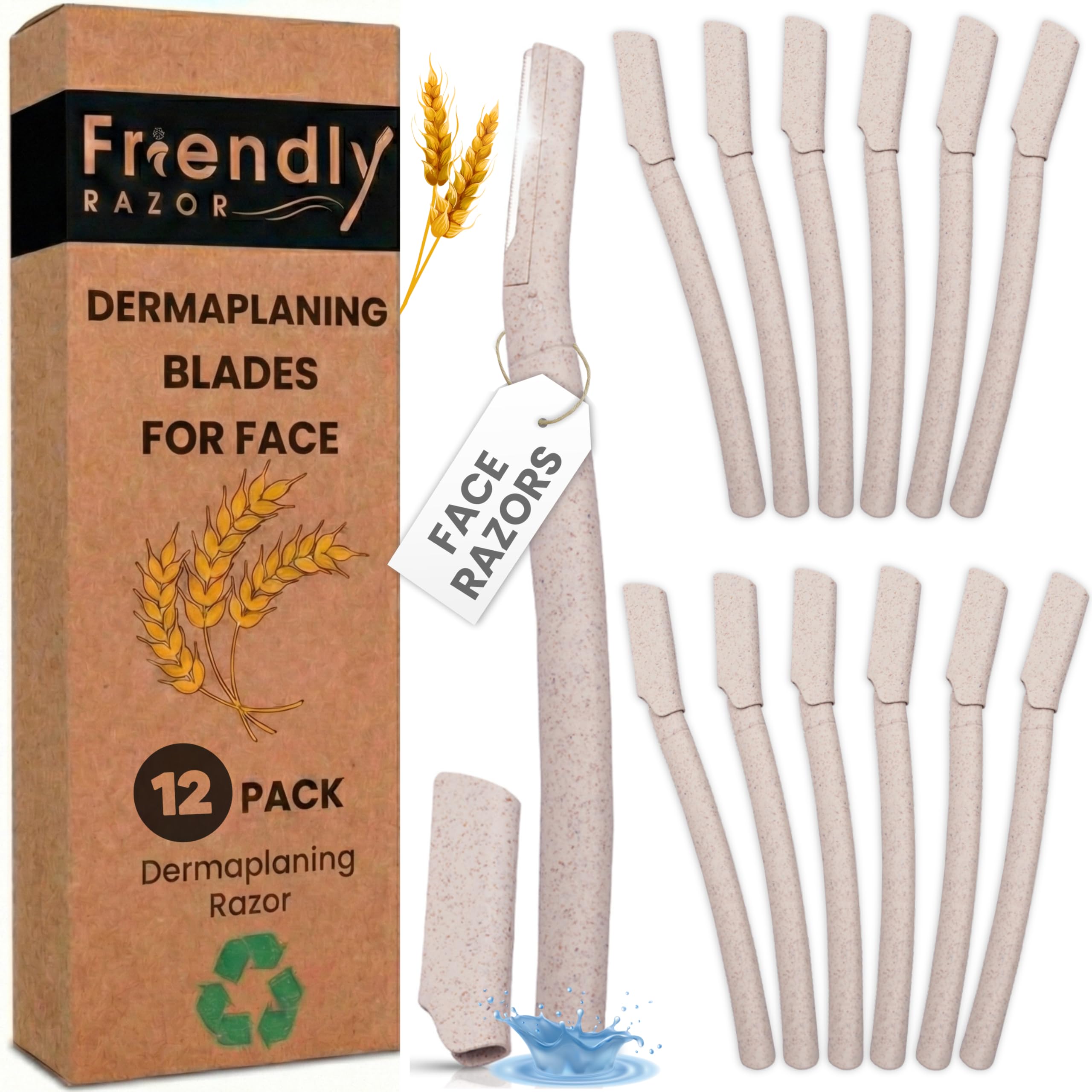 Dermaplaning Blades for Face | 12 Pack | Dermaplane at Home to Exfoliate Skin | Face Razors for Women | Face Shaver Women | Facial Razors for Women | Dermaplaning Kit | Face Razor | Eyebrow Razor