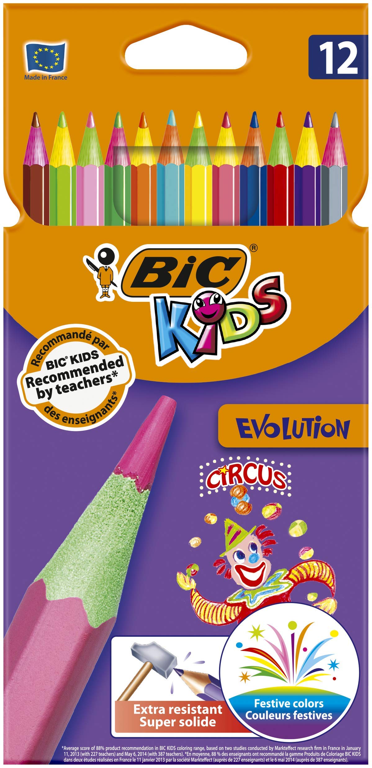 BIC Kids Evolution Colouring Pencils 12 Pack