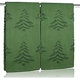2 Pack Christmas tree Hand Towels 100% Cotton Jacquard holiday Kitchen dish Towels Retro Neutral Olive Green Bathroom Towels Set gift Seasonal Xmas Winter Bathroom Decor (Olive Green Christmas tree)