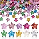 arricraft 200PCS Cabochons, Plastic Resin Cabochons, Flat Back Star Beads, Cabochon Embellishments for Craft Scrapbooking Jewelry Making-Mixed Color