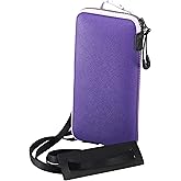 OneJoy Crossbody Phone Pouch with Clip on, Lightweight Neoprene Cell Phone Bag with Smooth Zipper, Inner Pocket & Strap, Fits Phones up to 6.9 inch [ Purple ]