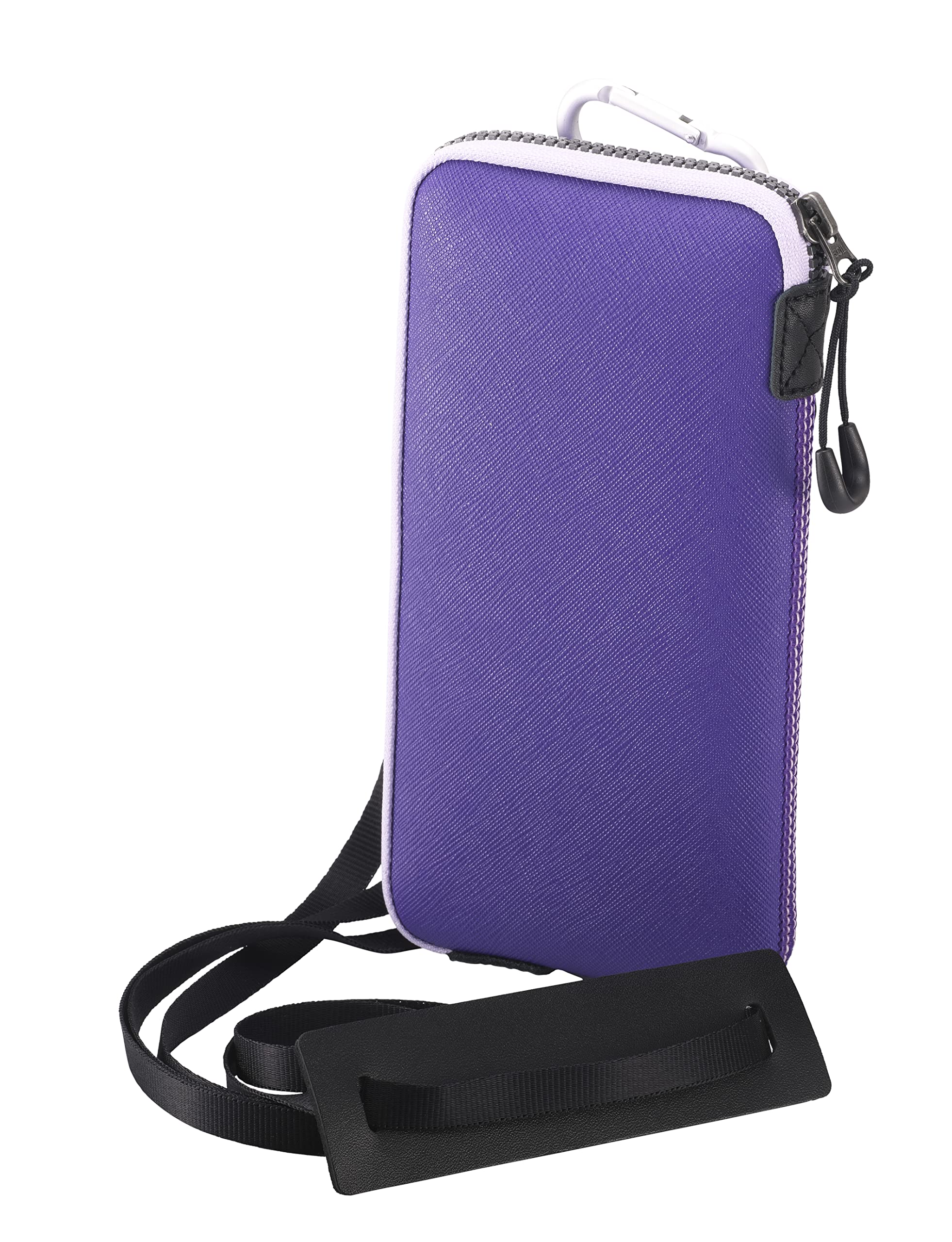 OneJoy Crossbody Phone Pouch with Clip on, Lightweight Neoprene Cell Phone Bag with Smooth Zipper, Inner Pocket & Strap, Fits Phones up to 6.9 inch [ Purple ]