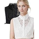 Eyibenlilan Comfortable Soft Jacquard Fabric Fake Collar for Women - Detachable, Adjustable Mock Collar for Blouses, Dresses