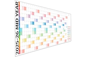 HAMBLI Academic Planner 2025-2026 – Dry Erase Academic Wall Calendar 2025-2026 - 14 Month Office, University, Teacher, School Year Calendar 2025-2026 – Extra Wide Rows Edition