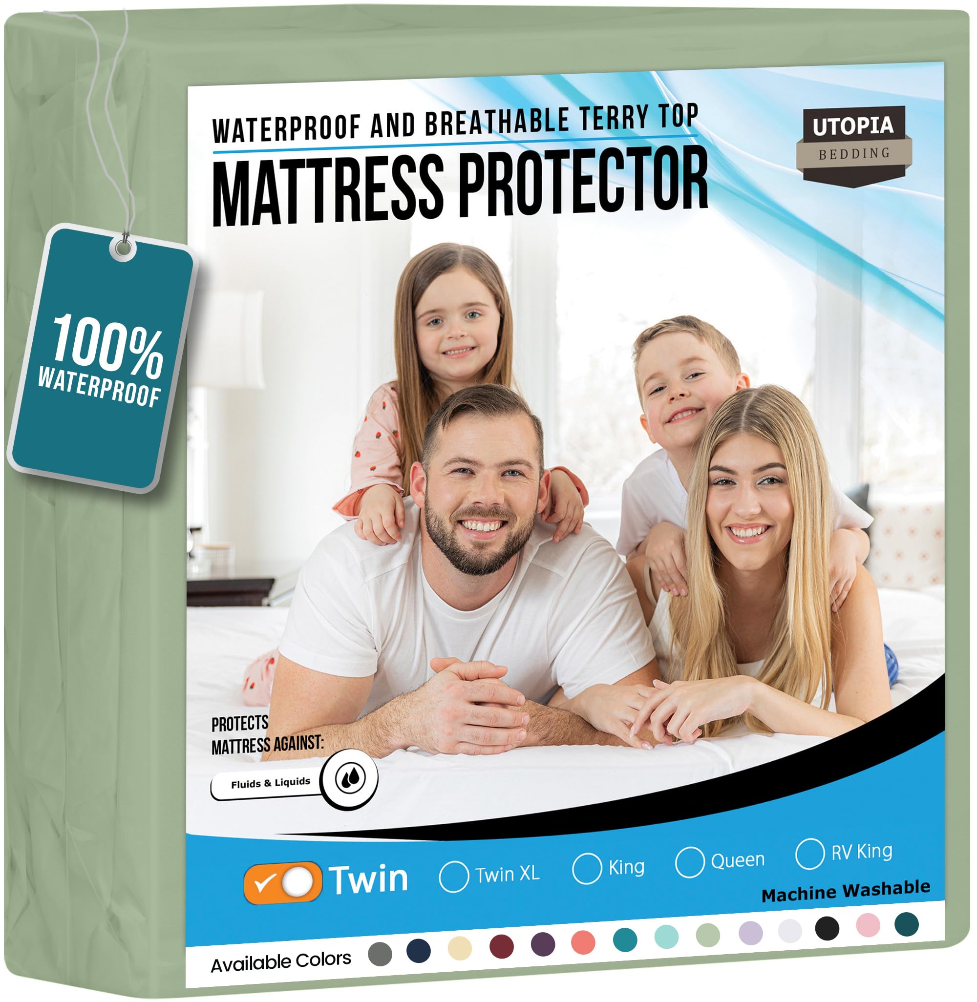 Utopia Bedding Waterproof Mattress Protector Twin