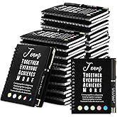 Jetec 25 Sets Team Employee Appreciation Gifts Bulk Inspirational Spiral Notebook Journal with Sticky Notepad Ballpoint Pen Thank You Gifts for Coworker Staff Office Nurse Social Worker (Black)