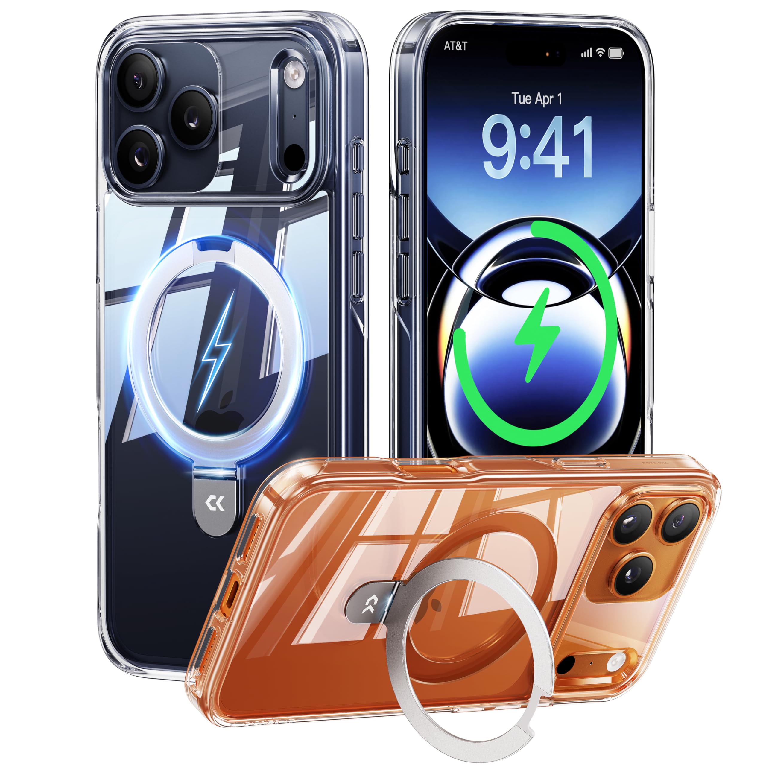 Photo 1 of CASEKOO Ultra Magnetic Stand for iPhone 17 Pro Max Case Clear [Compatible with MagSafe] [16FT Military-Grade Protection] Transparent Slim Phone Ring 17 Pro Max Phone Cover 6.9 inch, Clear