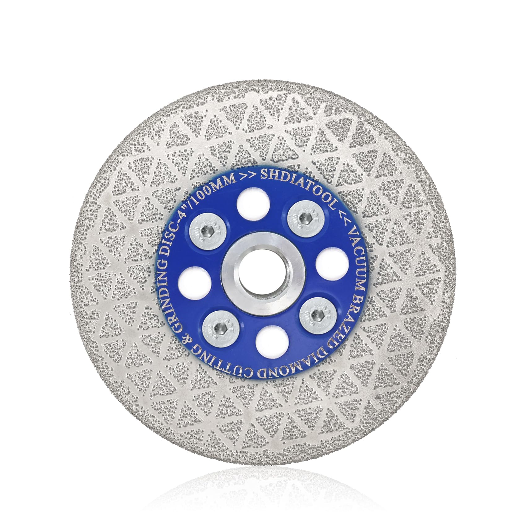 SHDIATOOL Diamond Cutting Grinding Discs - 100MM Granite Saw Blade Double-Side Vacuum Brazed Tile Diamond Blade Triangle Shape for Marble Concrete Stone Porcelain Ceramic M14 Thread — image 1
