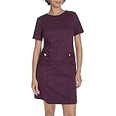 Tommy Hilfiger Womens Short Sleeve High Neck Novelty Button Sheath Mini Dress