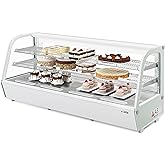 KoolMore 60 in. Refrigerated Bakery Display Case with Clear Glass Front, Sliding Rear Doors, LED Lighting, Adjustable Temperature, and Dual Shelving for Baked Goods in White, 8 cu. ft. (CDC-8C-WH)