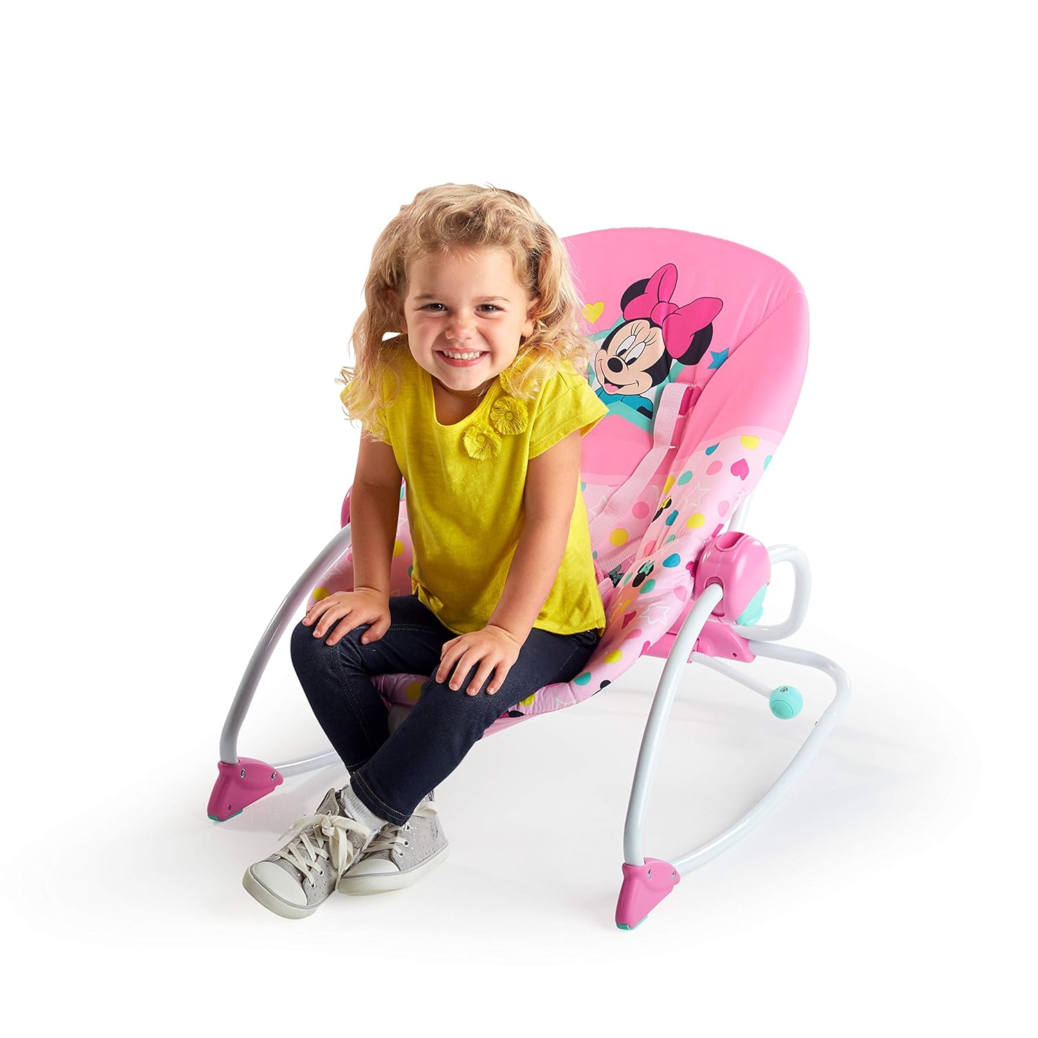 Amazon Com Bright Starts Disney Baby Infant To Toddler Rocker With Soothing Vibrations Minnie Mouse Stars Smiles Ages Newborn Baby