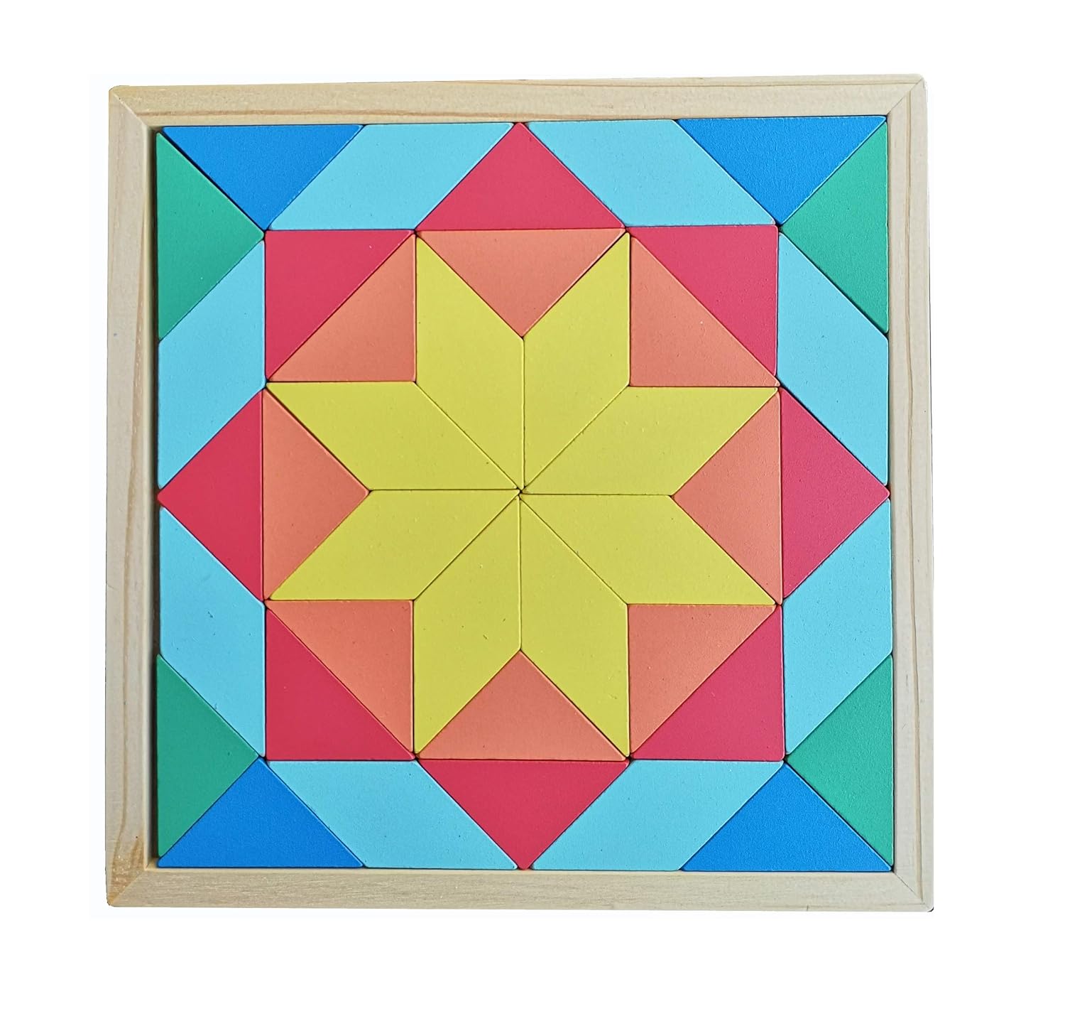2 Stück Holz-Tangram Puzzle Tetris – Geometrische Blöcke, Montessori-Spielzeug Ab 3 Jahre