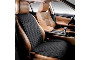 IVICY Faux Linen Car Seat Cover for Cars - Durable & Non-Slip - Front Car Seat Protector Covers for Most Automotive, Vans, SUVs, Trucks - 1 Unit - Black