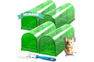 EVERFIELD 4 PACK Mouse Traps Humane Catch and Release, Live Mouse Trap No Kill, No Touch, Pet Safe Mice Trap For Home and Car, Animal Catcher for Mouse, Mole, Rat Trap Easy to Set in Basement, Old House, Garage