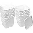Ukphail Square Bucket Kit, Four 4-Gallon Buckets and Four White Snap-on Lids with Gaskets