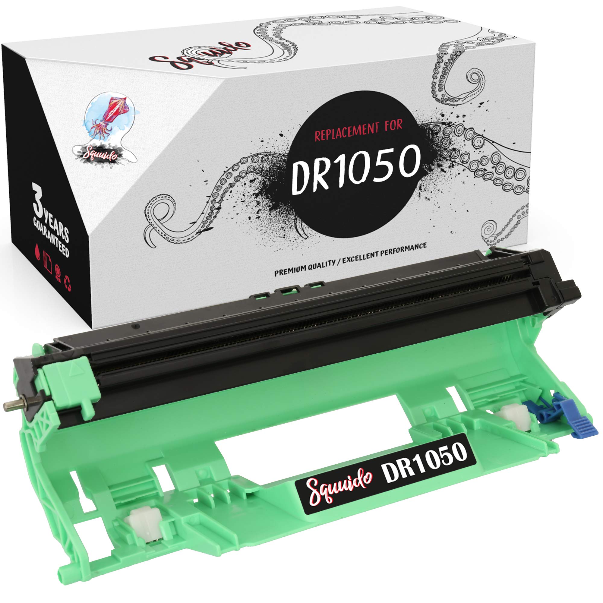 Squuido Drum kit DR-1050 Compatible with Brother DCP-1510 DCP-1512 DCP-1610W DCP-1612W HL-1110 HL-1112 HL-1210W HL-1212W MFC-1810 MFC-1910W | High Yield 10000 Pages