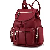 MKF Collection Women Backpack, Vegan Leather Top-Handle Handbag Ladies Daypack Bookbag by Mia k