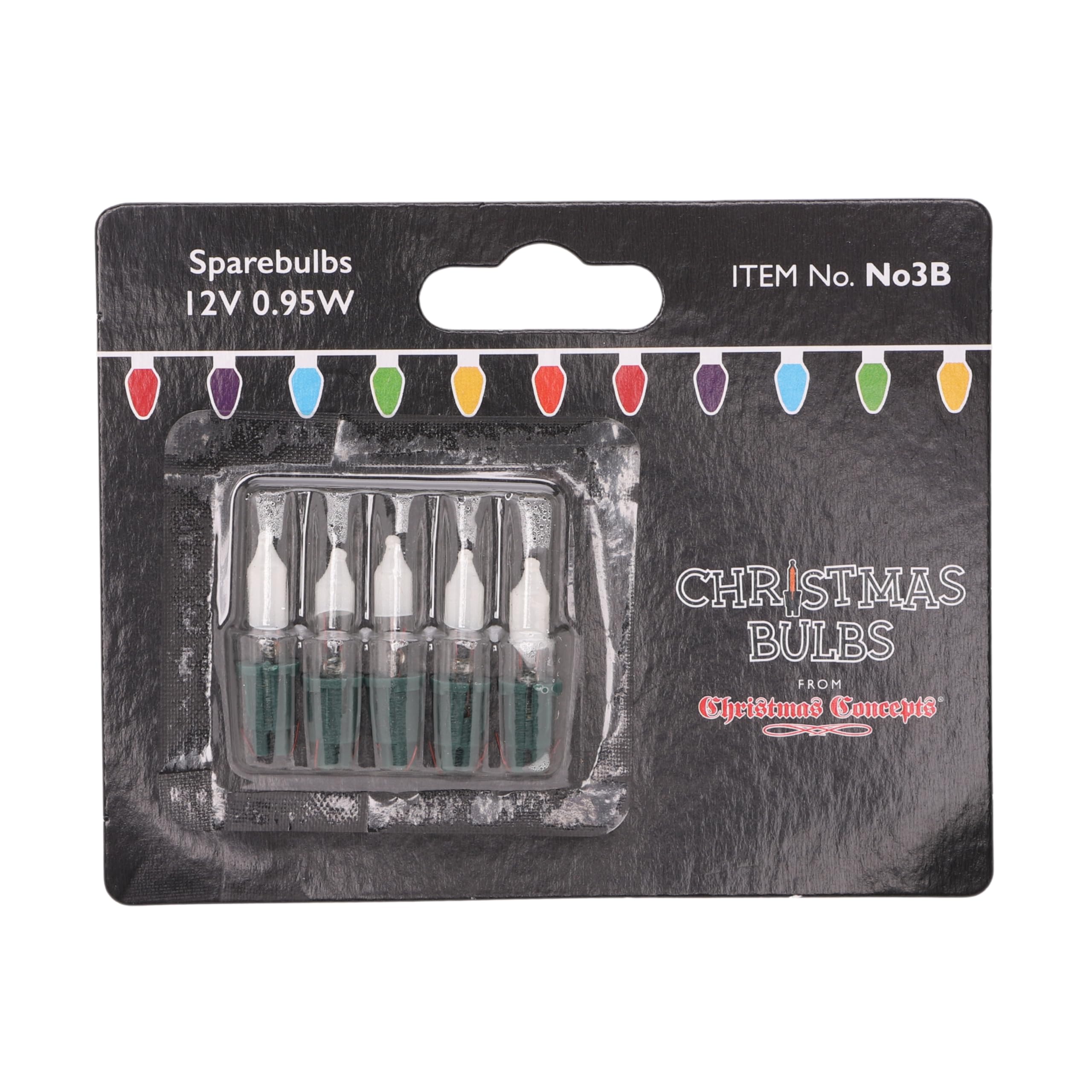 Christmas Concepts® Pack of 5 Clear Push in Fuse Spare Bulbs - 12v - Replacement Bulbs