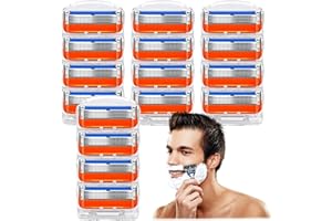 SCRUBDDY 16 Count Razor Blade Shaving Razor Blade Refills for Fusion 5, Orange New Version