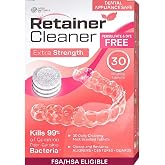 Weiss Naturals Retainer Cleaning Tablets, Invisalign &amp; Clear Aligner Compatible, Persulfate &amp; Dye-Free, Remove Stains, Odors &amp; Plaque, Night Guard Cleaner, 1-Month Supply, 30 Mint Scented Tablets