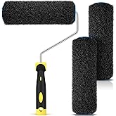 Threlaco 3 Pcs 9'' Drywall Compound Roller with Frame, Drywall Mud Roller | Drywall Texture Roller Brush for Spreading Dry Wall Joint Compound, Ceilings, Foam Texture Brush for Putty Paint Molding