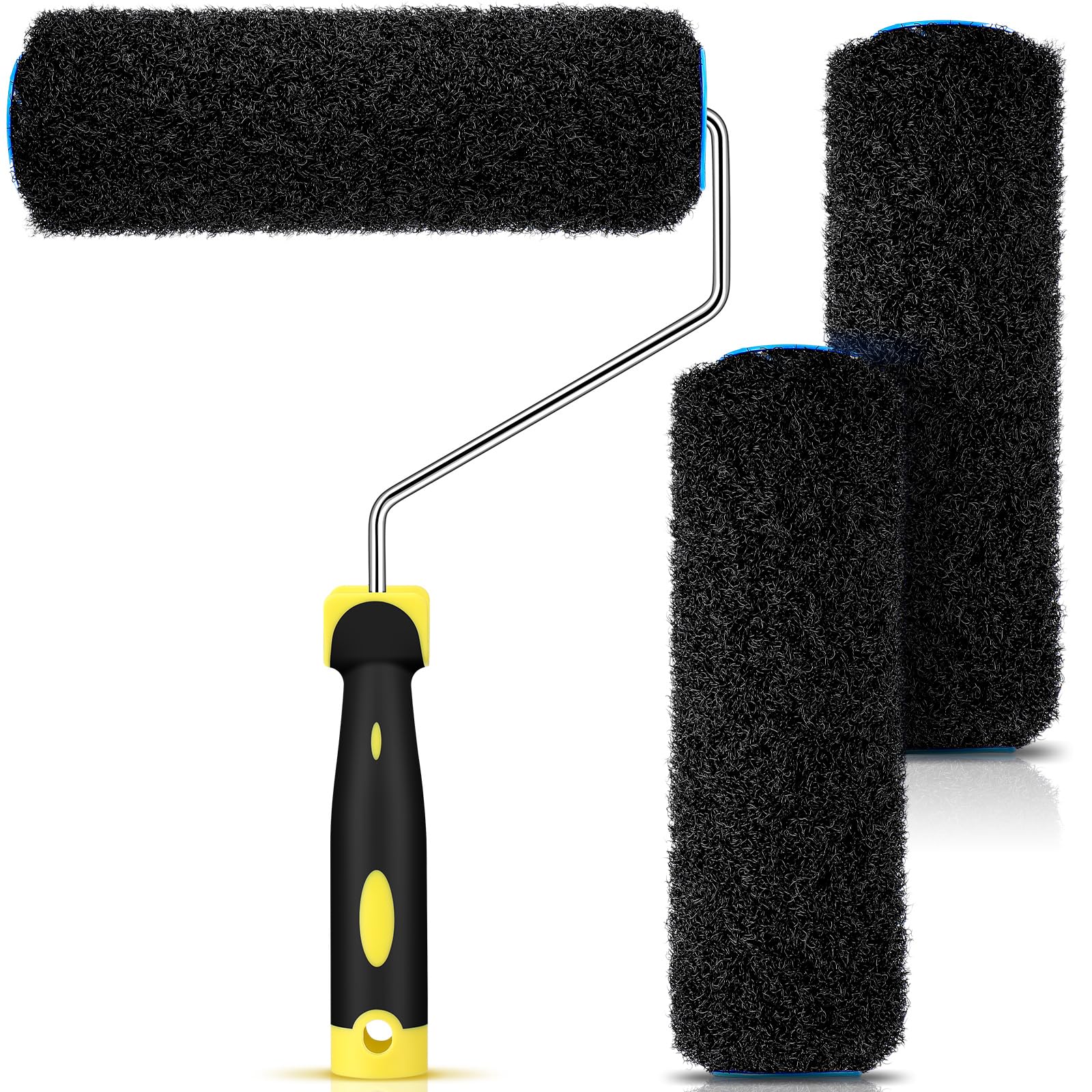 Photo 1 of Threlaco 3 Pcs 9 Inch Drywall Compound Roller Cover with 1 Pcs Paint Frame, Drywall Texture Brush, Mud Roller for Putty, diatomaceous Earth, molding Paste, Textured coatings