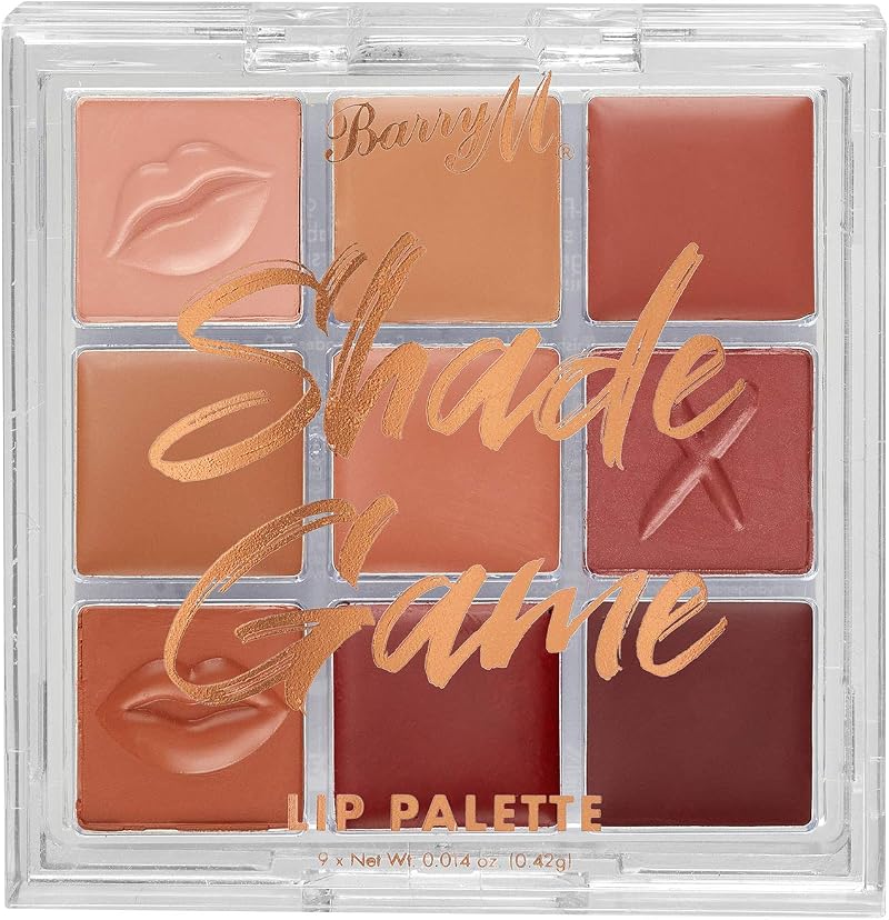 Barry M Shade Game Lip Palette 9 Neutral Sheer Satin Matte Shades Apricot Oil