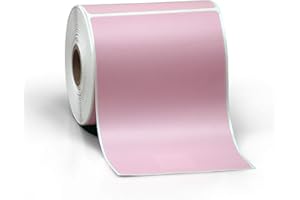 KENCO 4" X 6" Direct Thermal Perforated Stickers Labels for Shipping Labels, Inventory, and Color Coding - Compatible with Zebra, Rollo, Godex and More (Pink, 6 Rolls)