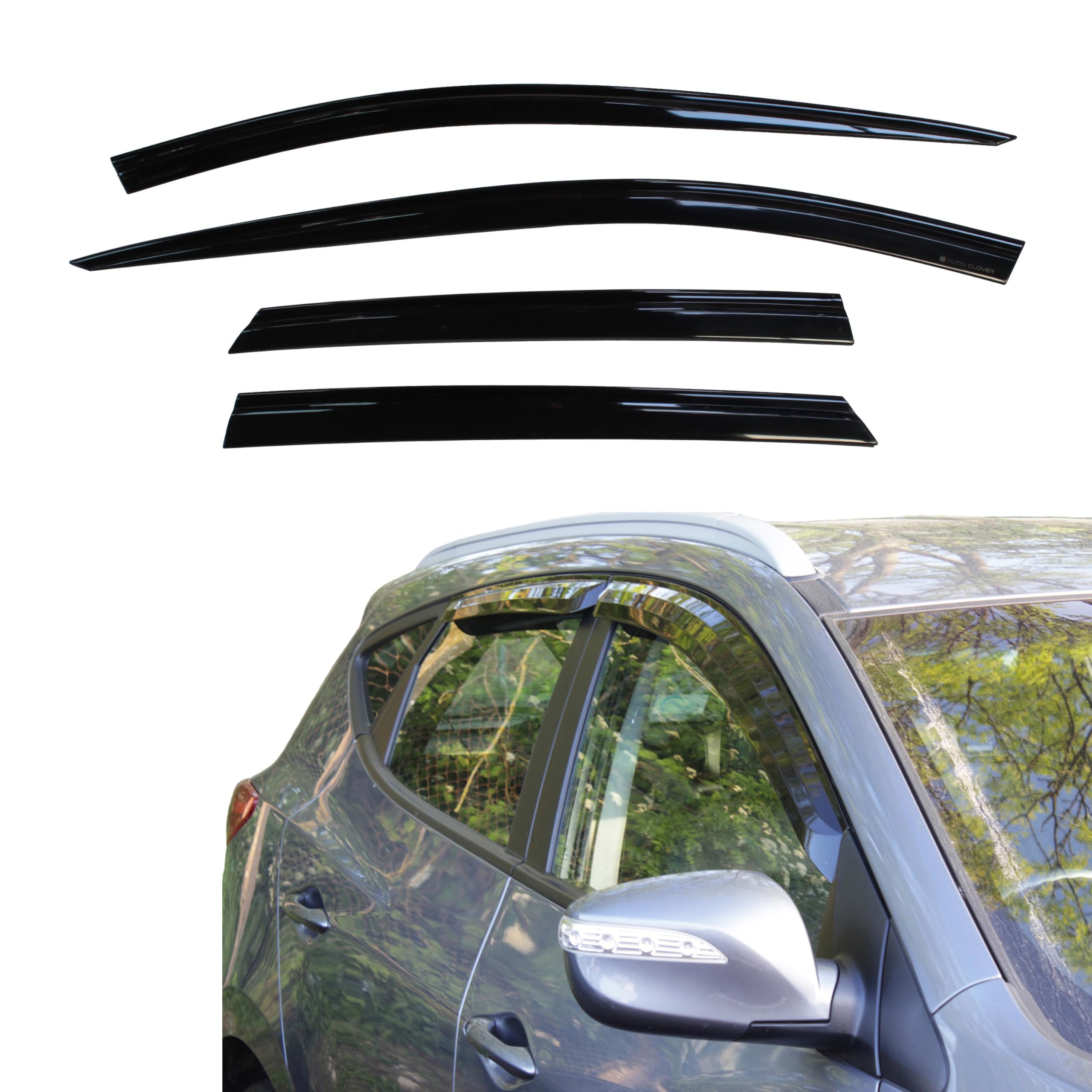AUTO CLOVER Wind Deflectors Set for Hyundai IX35 2010-2015 (4 pieces)