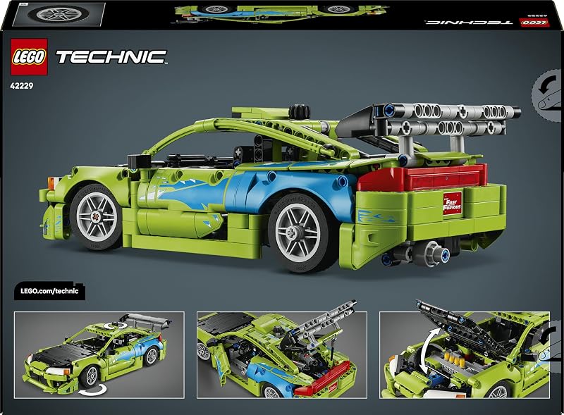 Technic Mitsubishi Eclipse da Fast and Furious - Kit de construção de avanço colecionável com direção e 2 garrafas de óxido nitroso - Presente para rapazes de 14+ anos e fãs adultos - 42229