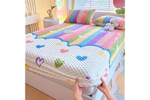 Milk Velvet Bedding Fitted Sheet, Cozy Fleece Fitted Sheet Queen Size, Ultra Soft Fuzzy Bed Sheets for Winter, Elastic Bed Sh