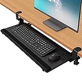 EQEY Keyboard Tray Under Desk Slide,Clamp On