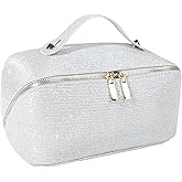 JeeVoya Makeup Bag for Women Travel Cosmetic Bag Toiletry Oraganizer Case Bag Travel Essentials Portable Pouch with Waterproof Large Capacity PU Leather Lining