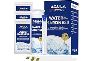 Water Hardness Test Strips Kit for Home Drinking Water 200CT, Hard Water Testing Kit for Pool Spa Water Softener Aquarium, Ta