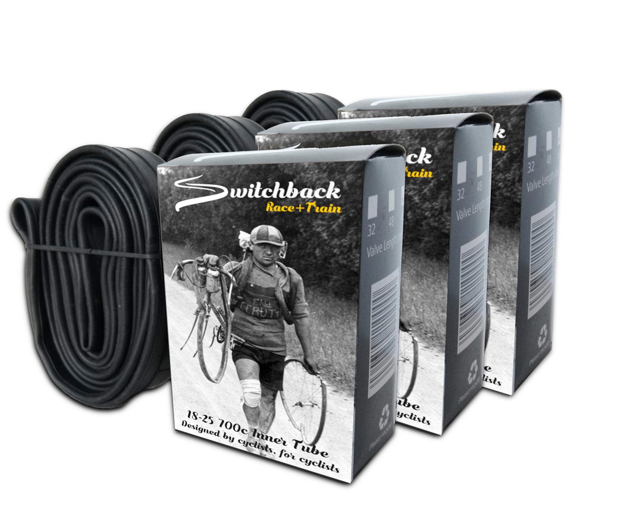 Switchback 3 Pack | Inner tube 700c 18-25c | Road, TT, cyclocross bikes | Presta valve 48mm