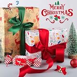 YAAVAAW 2 Rolls Burgundy Red & Green Satin Ribbon 22m 40mm Gift Wrapping view 4