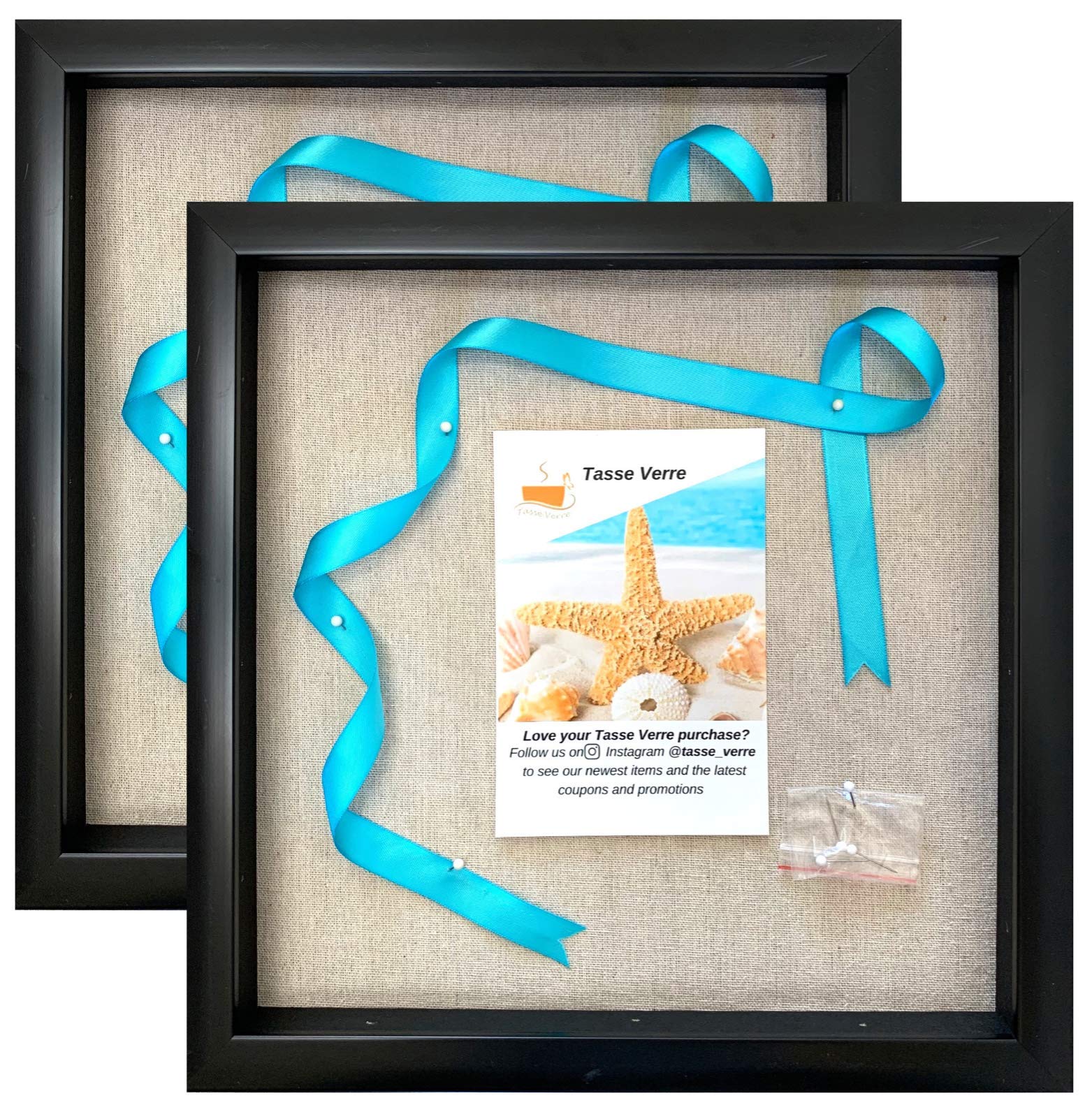 12x12" Display Shadow Box Frame (2-pack) with Linen