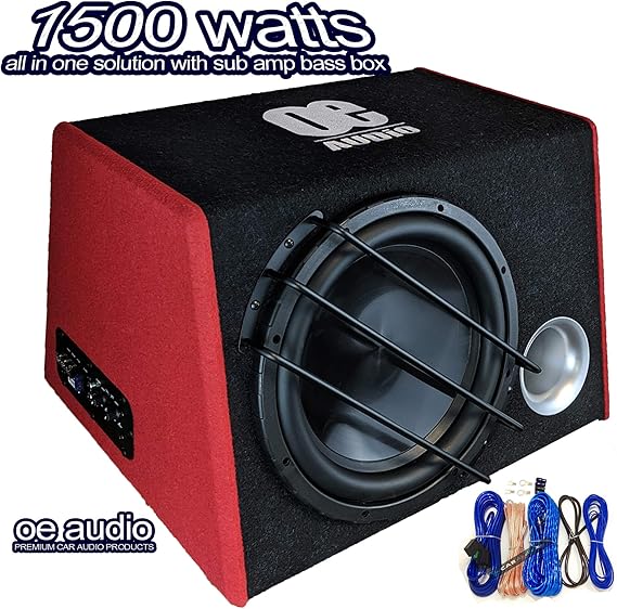 1500 watts 12" Bass box car audio sub woofer amp active Amazon.co.uk