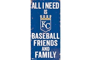 Fan Creations MLB Kansas City Royals 6" x 12" All I Need is Baseball, Friends, and Family Wood Sign
