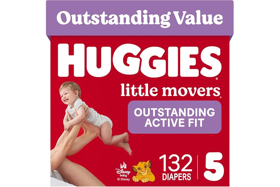 Gift Idea: Huggies Little Movers Diapers Size 5, 132 Count