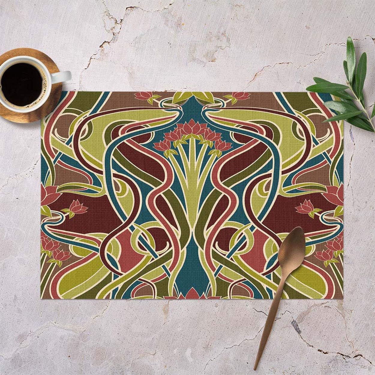 Mugod Leopard Placemats Sexy Leopard Print Decorative Heat Resistant Non-Slip Washable Place Mats for Kitchen Table Mats Set of 4 12"x18": Home & Kitchen